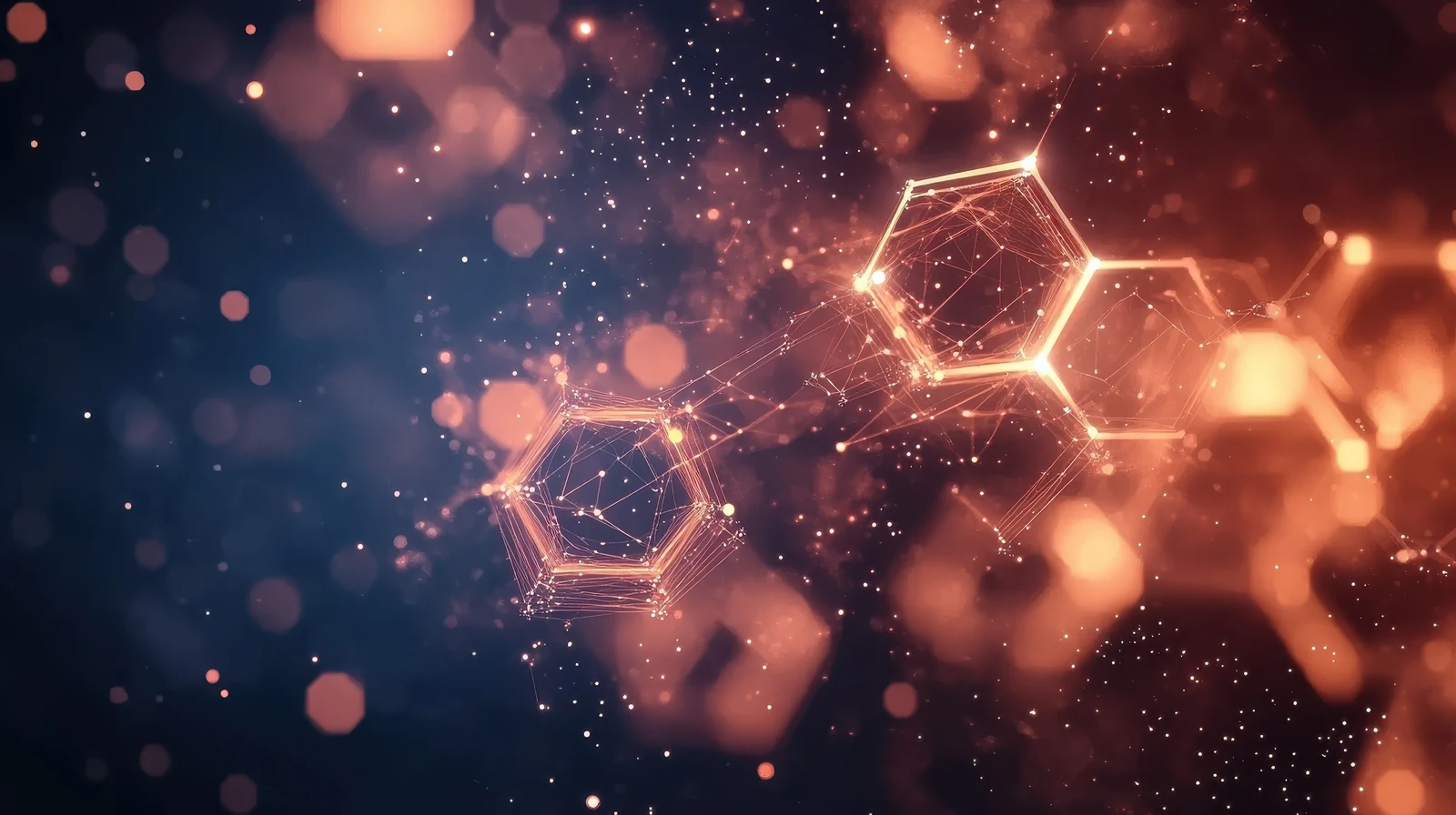 Hexagonal molecular structure representing Peptide Protocols