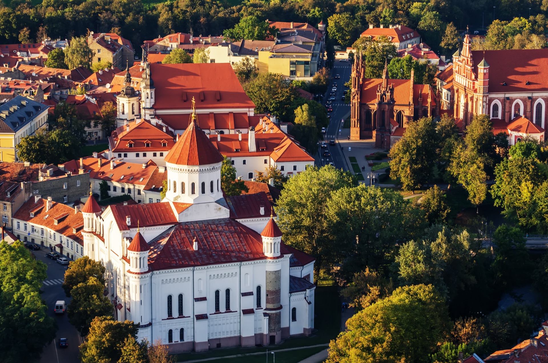 Aerial view of Vilnius Old Town, Lithuania