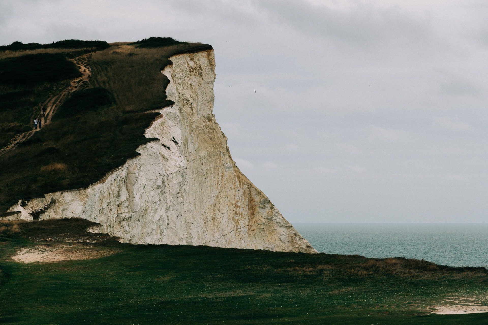 The white cliffs of Dover on the south coast of England