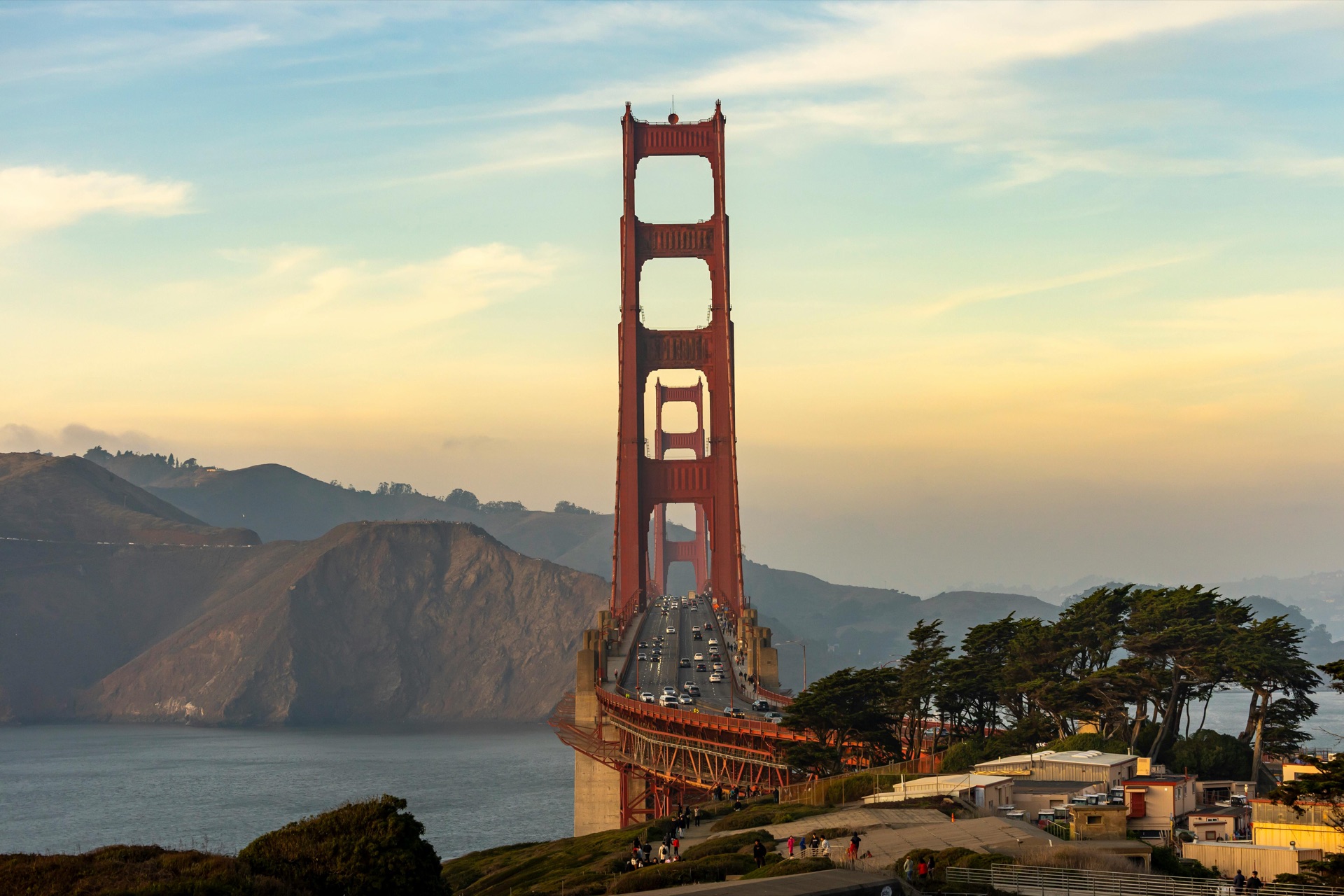 Golden Gate Bridge at sunset, San Francisco, USA