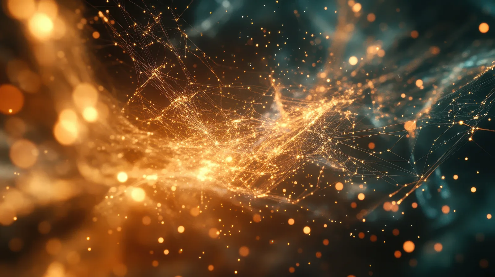 Gold particle network representing biologics