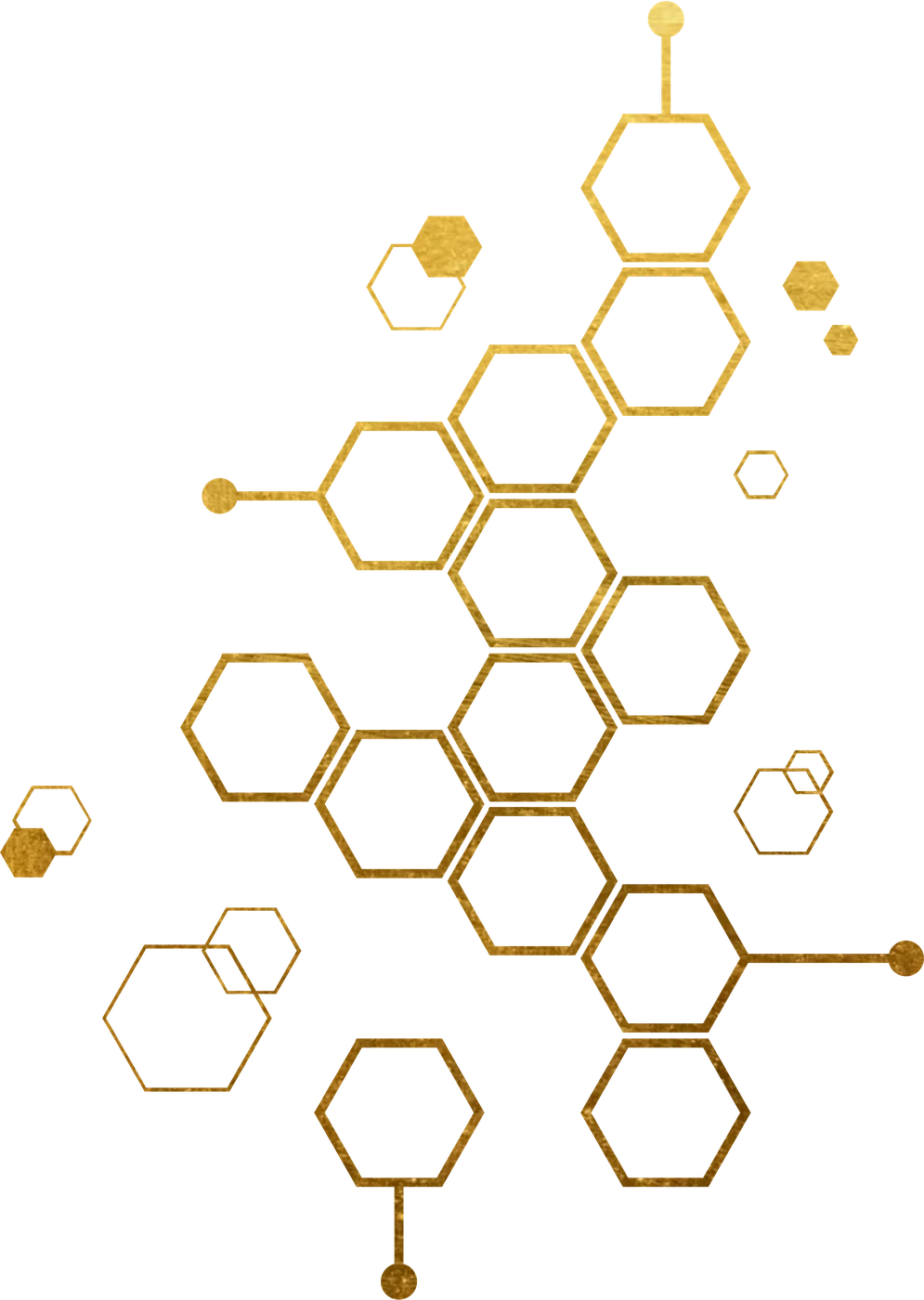 Scattered honeycomb illustration