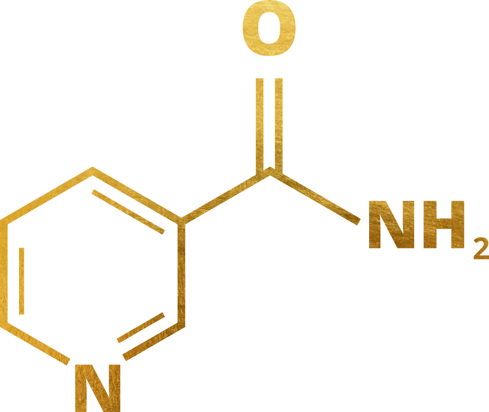 Niacinamide molecule illustration